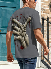 Halloween Skeleton Print Men's Graphic Crew Neck T-shirt