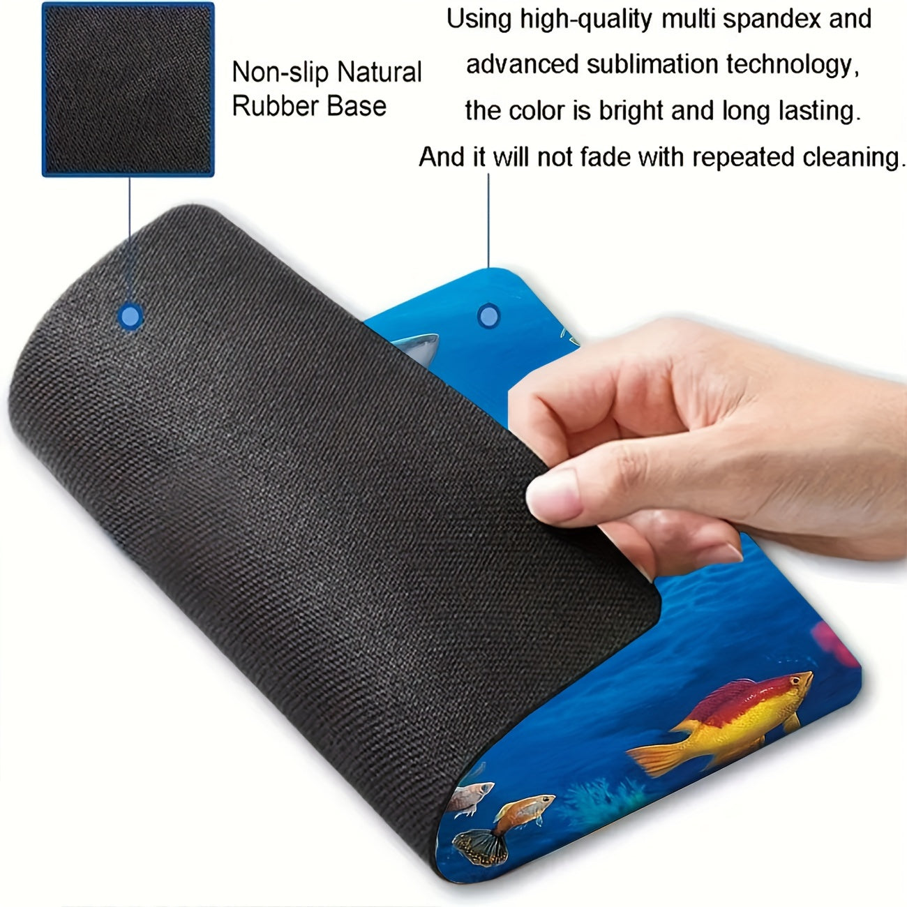 Under Sea Fish Sharks Mouse Pad Non Slip Rubber