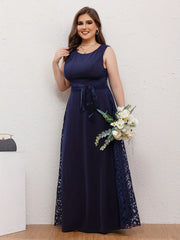 Maxi Formal Party Dress With Belt