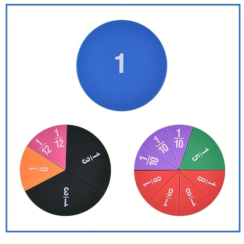 Colorful Magnetic Fraction Pie Math Learning Tool