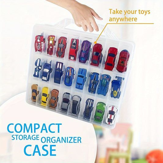 Toy Car Storage Organizer Display Cases 48 Compartments Portable Organizer