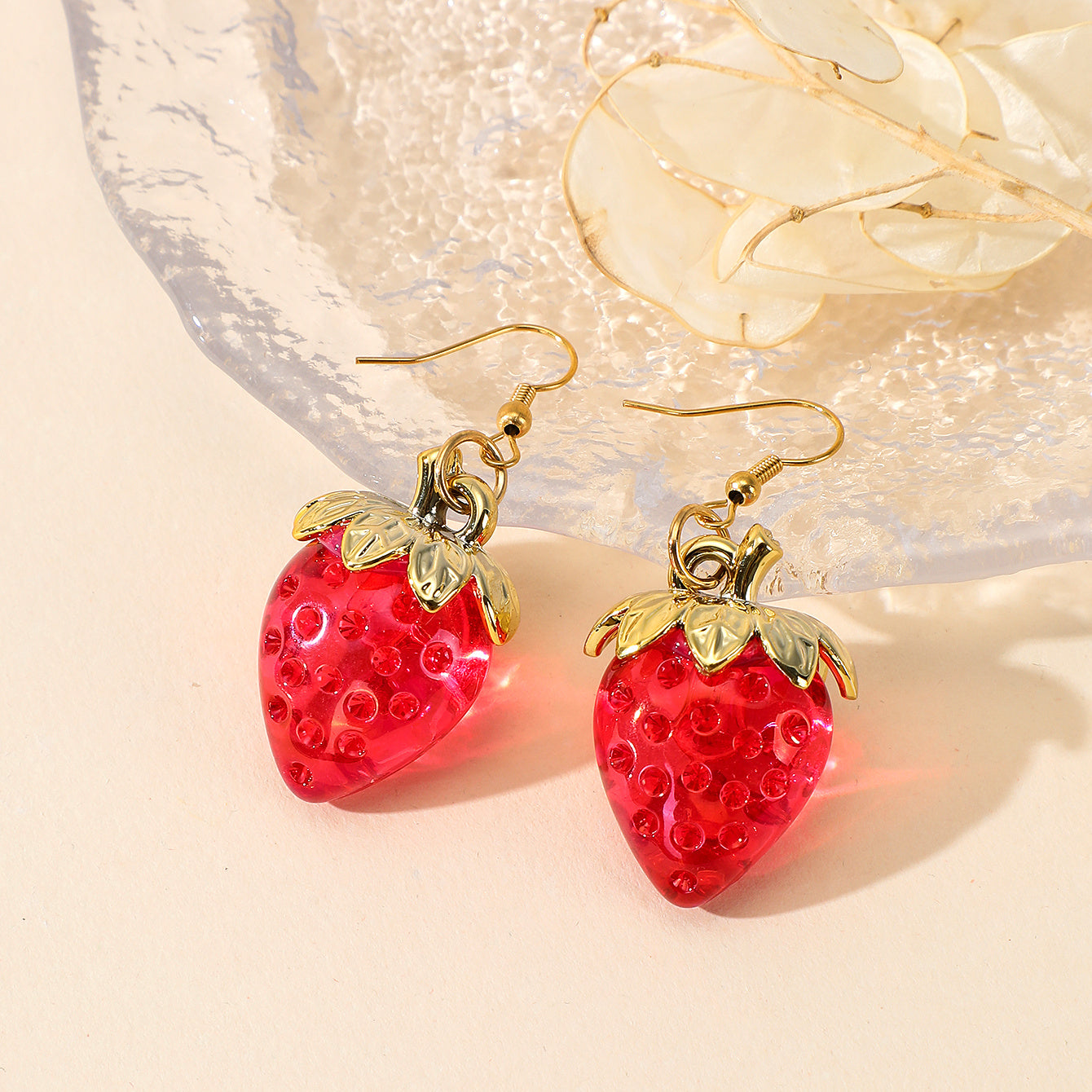 Strawberry Resin Earrings Fun Fruit Earrings For Women Girls
