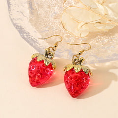 Strawberry Resin Earrings Fun Fruit Earrings For Women Girls