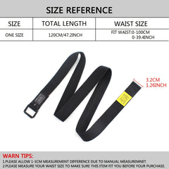 Solid Canvas Belt With Double Square Buckle