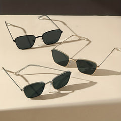 Square Metal Sunglasses UV400 Anti Glare for Men Women