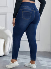 Women's Plus High Rise Skinny Jeans Button Fly