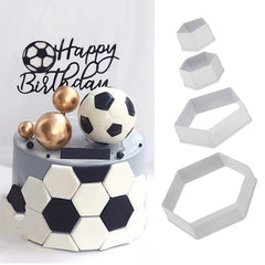 4pcs Cake Mold Plastic Cookie Mold Hexagon Football Shape Cake Mold
