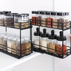 2 Tier Kitchen Shelves Spice Holder Seasoning Bottle Rack