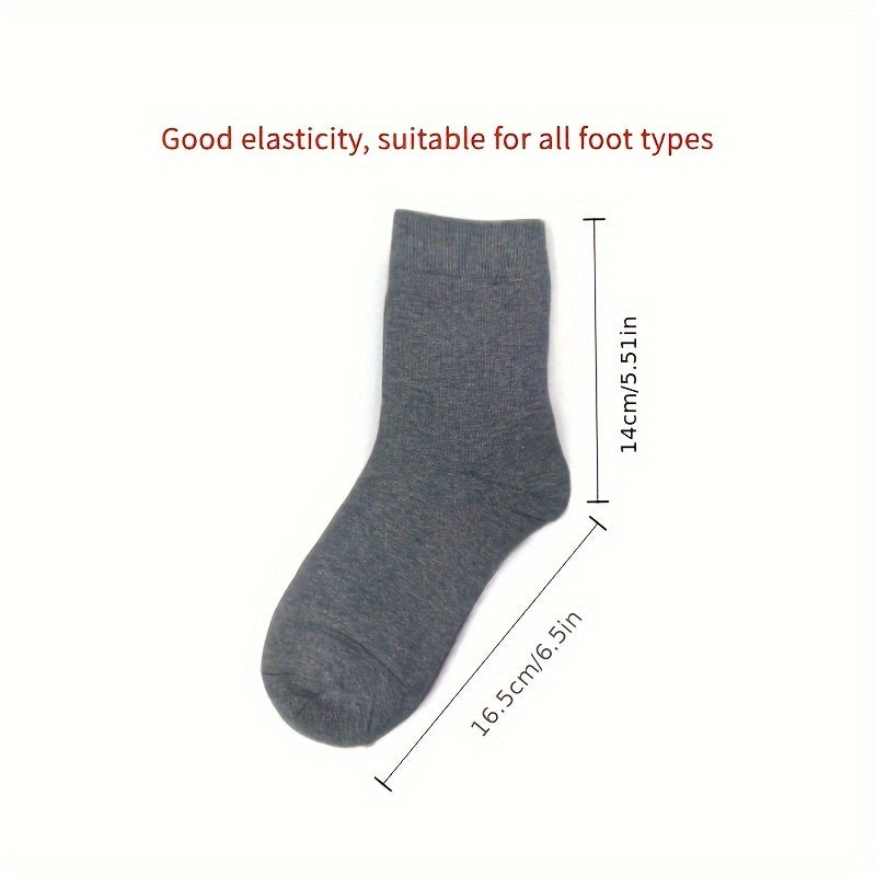 Men's Solid Short Crew Socks Warm Casual Outdoor Socks