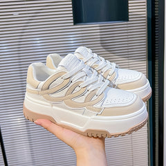 Women's Thick Bottom Skate Shoes Versatile Lace Up Sport Shoes