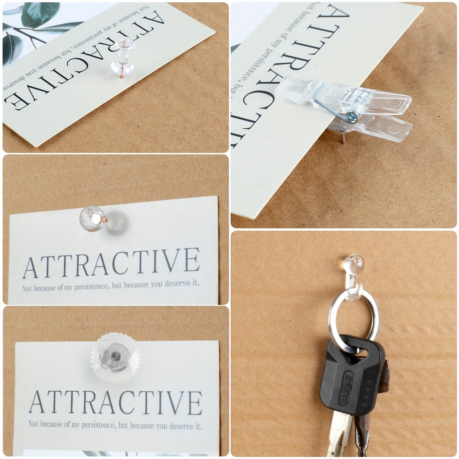 235pcs Clear Push Pins Set for Bulletin Board Wall Cork Board