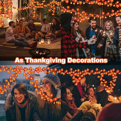 Fall Halloween Lights 40 LED Waterproof Maple Leaf Garland