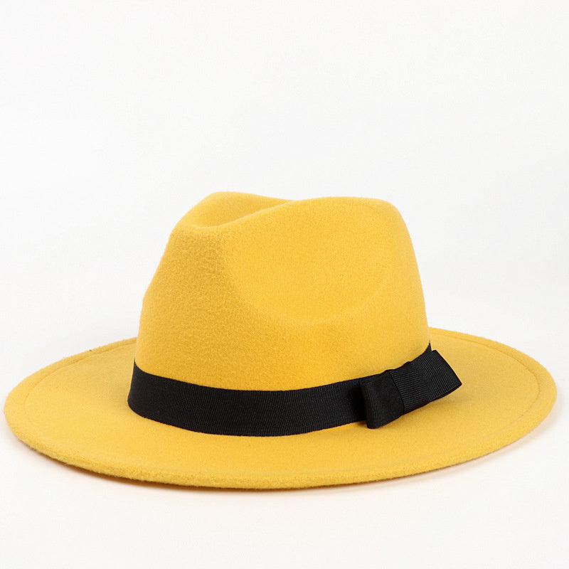 Wide Brim Fedora Hat Solid Color Women's Accessories Gift