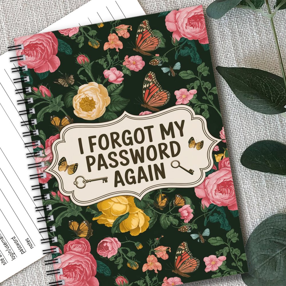 Spiral Password Notebook for Internet Login Recording
