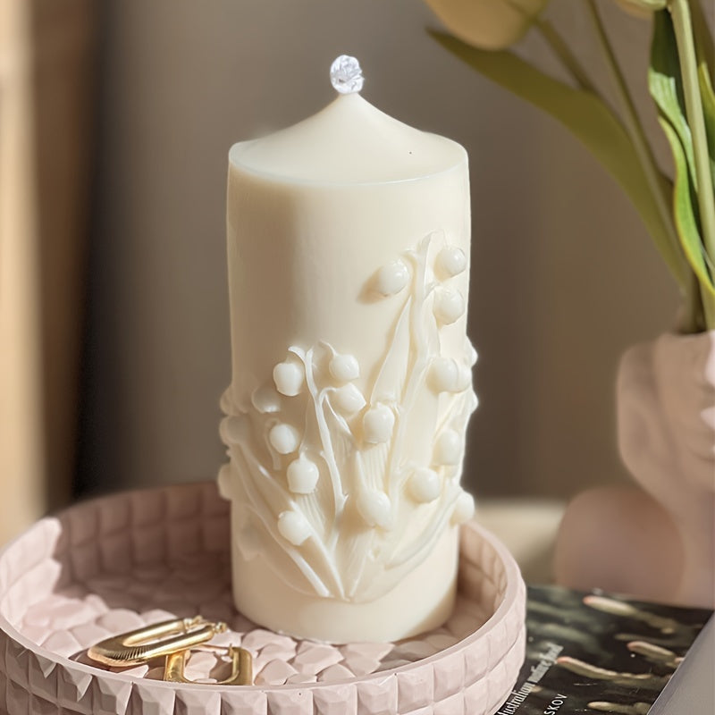 Orchid Cylindrical Candle Making Silicone Mold