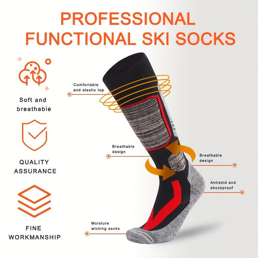 2 Pairs Winter Thermal Ski Socks Cycling Soccer Socks Knee Haig Warm Socks