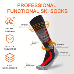 2 Pairs Winter Thermal Ski Socks Cycling Soccer Socks Knee Haig Warm Socks