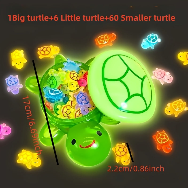 Glowing Big Turtle with 6 Small Turtles Set