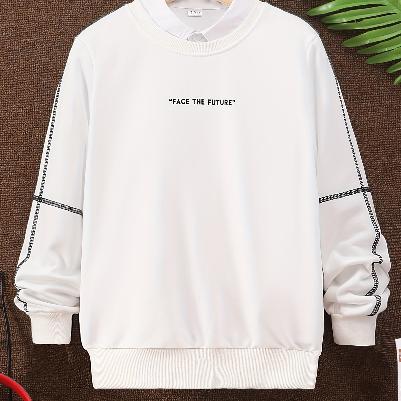 FACE THE FUTURE Boys Sweatshirt Long Sleeve Crew Neck Tops