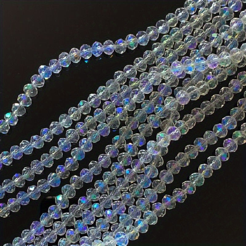 Colorful Flat Round Glass Crystal Wheel Beads 4 6 8mm DIY Material