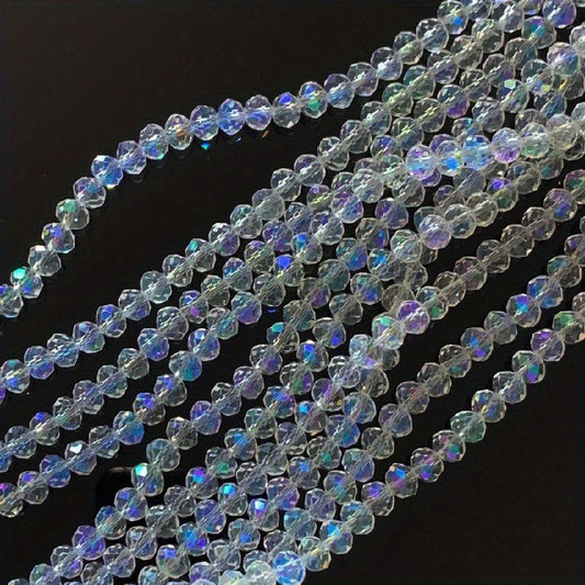 Colorful Flat Round Glass Crystal Wheel Beads 4 6 8mm DIY Material