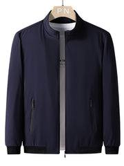 Men's Stand Collar Lightweight Windbreaker Full Zip Varsity Jackets