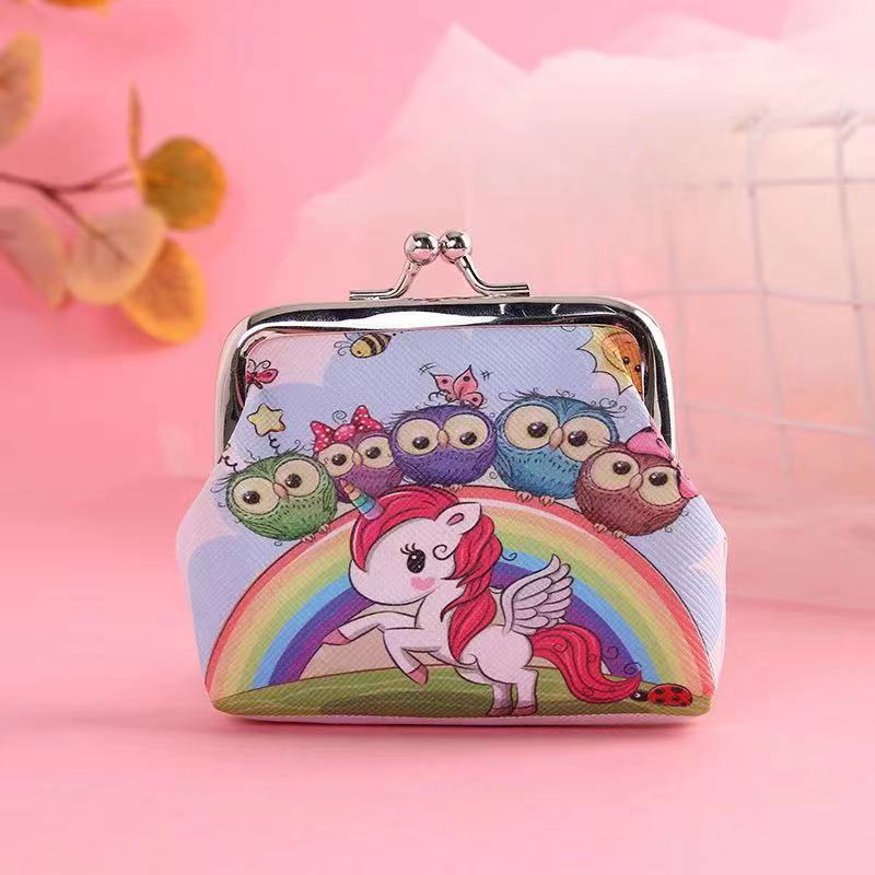 Girls Cartoon Unicorn Print Coin Purse Mini Wallet Holiday Gift