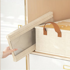Large Capacity Clothes/Quilt Storage Box with Visual Window & Drawstring Cinch