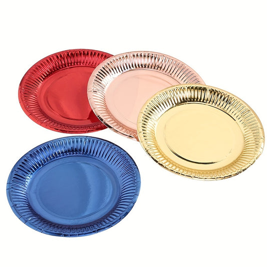 Colorful Disposable Paper Plates - Pack of 20