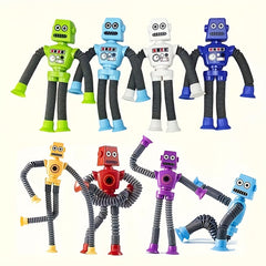 Telescopic Robot Toy 8pcs Suction Cup 2 Styles 4 Colors Pop Fidget Tubes