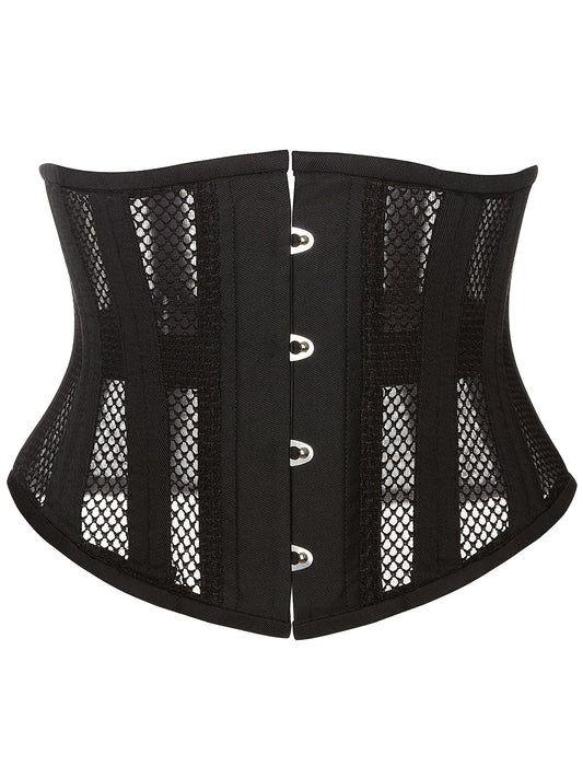  24 Steel Boned Underbust Lace Up Mesh Waist Corset