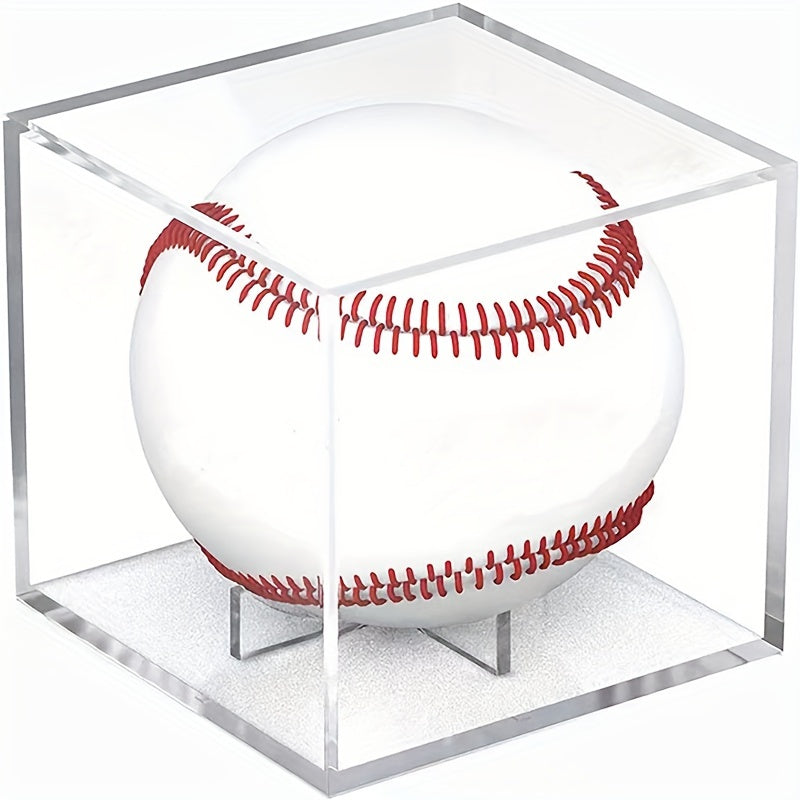 Baseball Display Case UV Protective Acrylic Cube Holder Clear Box