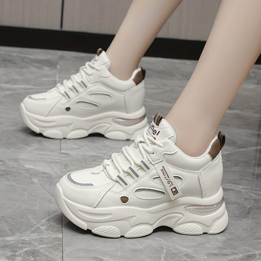 Women's Chunky Platform Sneakers Lace-up Non-slip Dad Shoes