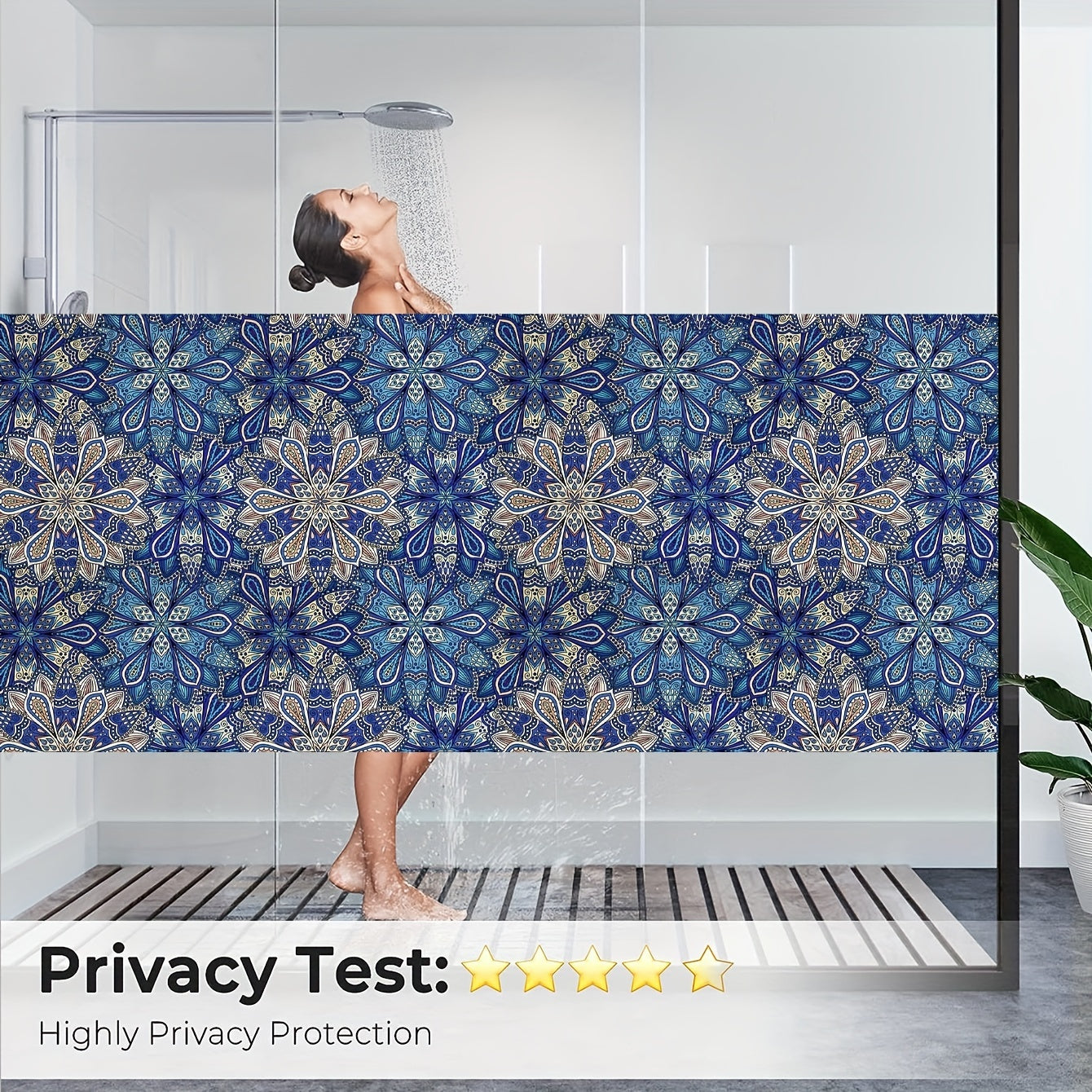 Purple Bohemian Patterned Privacy Glass Film