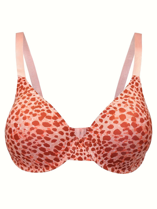  Leopard Print Molded Cup Padded Bra