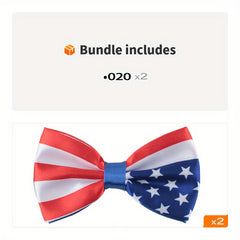 Men's American Flag Patriotic Pre-tied Bowtie Stars Stripes Satin Polyester