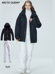 Women's Outdoor Adventure Jacket Waterproof Windproof Hooded Ski Suit