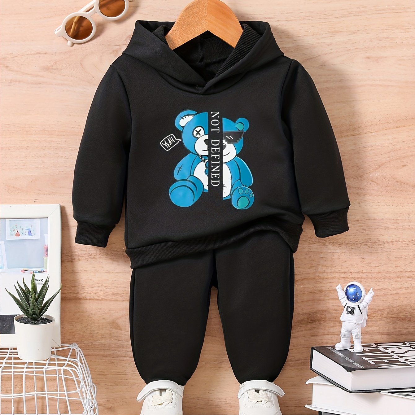 NOT DEFEATED BEAR Graphic Toddler Outfit