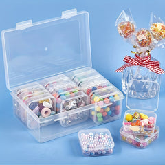12pcs Clear Plastic Storage Box Set for Jewelry Nail Hair Accessories