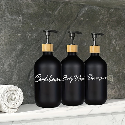 3pcs Bathroom Soap Dispenser Shower Shampoo Gel Bottle