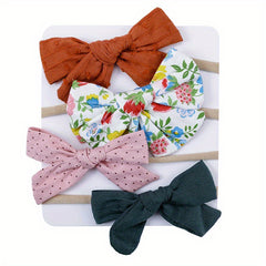 Flowers Bow Decor Headband Hairbands Hair Accessories for Baby Girls