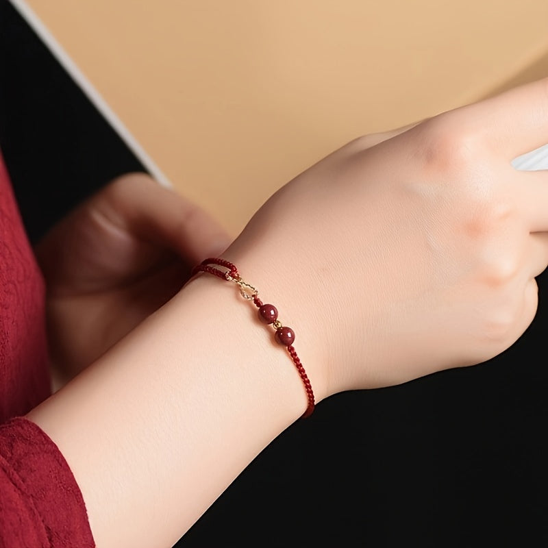 Red String Cinnabar Beads Good Luck Bracelets for Women Men