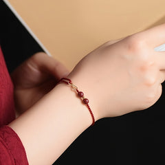 Red String Cinnabar Beads Good Luck Bracelets for Women Men