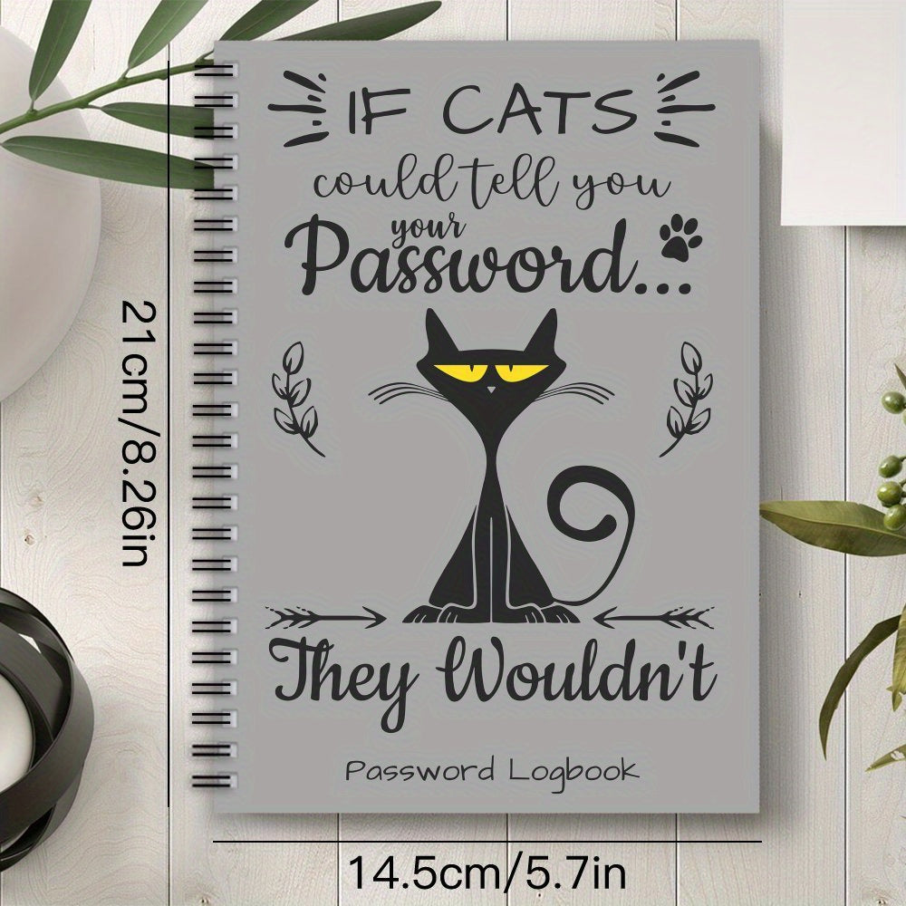 Cat Spiral Password Notebook: Login Recording