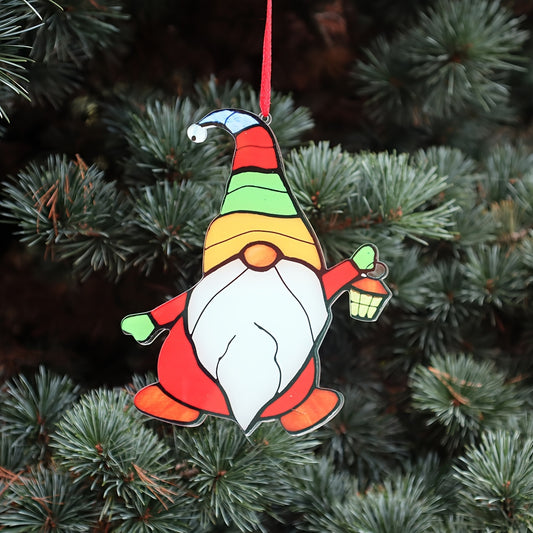 Acrylic Lantern Dwarf Santa Christmas Decoration Pendant