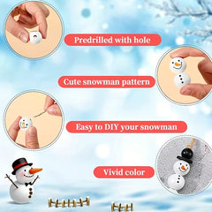 Christmas Wooden Beads Ornaments Snowman Tree Decorations Crafts Supplies