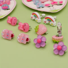 5 Pairs Cartoon Dinosaur Bee Non Pierced Earrings