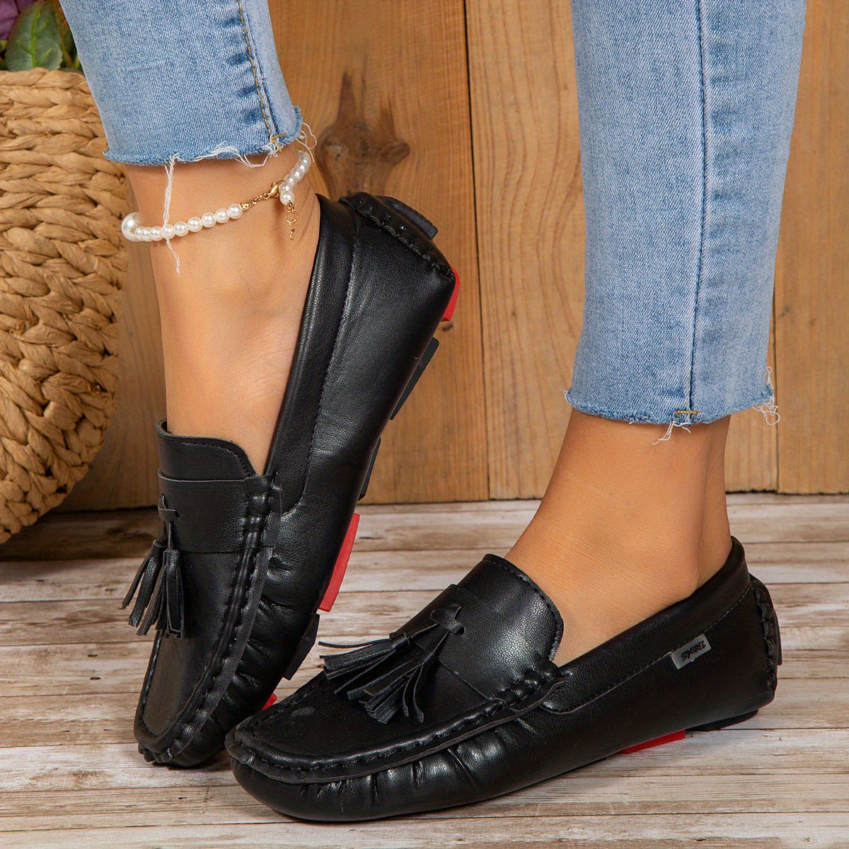 Women's Tassel Loafers Slip On Shoes - Lightweight & Casual