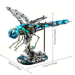 1000pcs Mechanical Dragonfly Blocks Animal Toys Display Stand Decoration