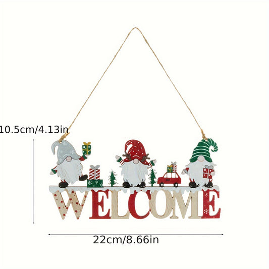 Christmas Wooden Letter Plate Hanging Welcome Door Decoration